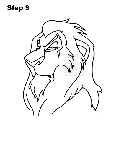 Draw Scar Lion King 9 How to Draw Disney Villain Scar 9