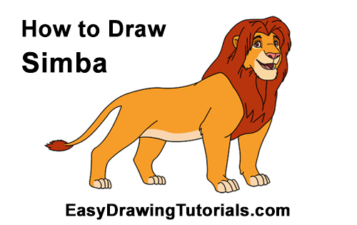 How to Draw Simba Adult Grwon Up Full Body