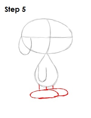 How to Draw Snoopy Step 5 How to Draw Snoopy Step 5
