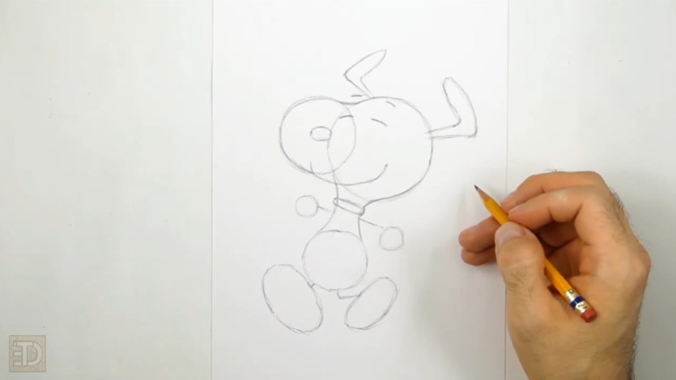 How to Draw Snoopy Body and Limbs Framework