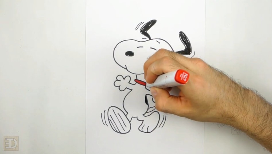 How to Draw Snoopy Body Details and Markings