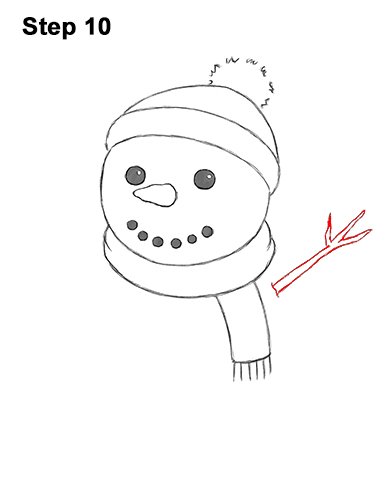 Draw Cartoon Snowman 10 How to Draw Cute Cartoon Snowman Hat Scarf 10
