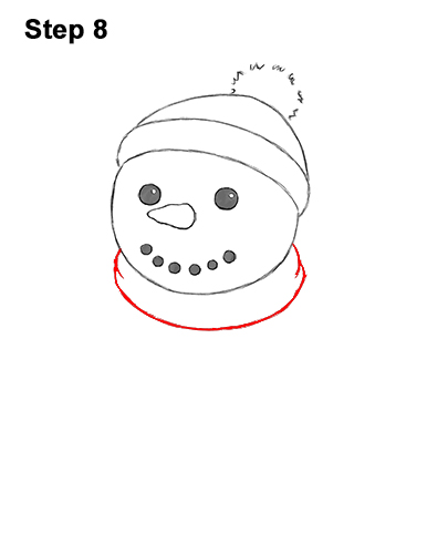 Draw Cartoon Snowman 8 How to Draw Cute Cartoon Snowman Hat Scarf 8