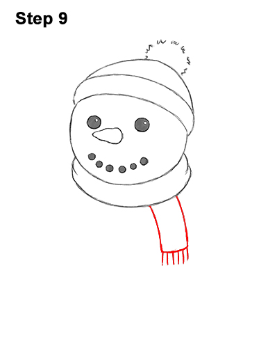 Draw Cartoon Snowman 9 How to Draw Cute Cartoon Snowman Hat Scarf 9