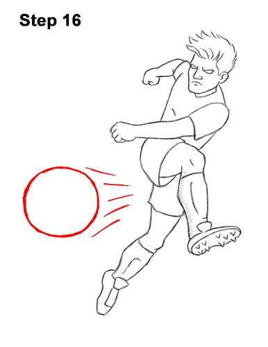 Draw Soccer Player Kicking Ball 16 How to Draw Cartoon Soccer Football Player Kicking Ball 16