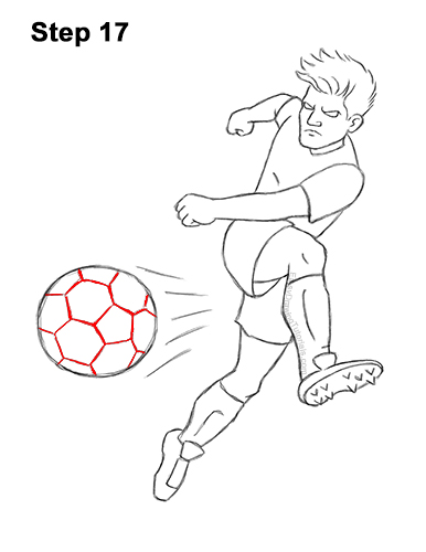 Draw Soccer Player Kicking Ball 17 How to Draw Cartoon Soccer Football Player Kicking Ball 17