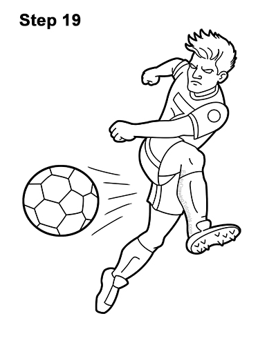 Draw Soccer Player Kicking Ball 19 How to Draw Cartoon Soccer Football Player Kicking Ball 19