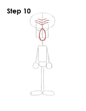 How to Draw Squidward Step 10 How to Draw Squidward Step 10
