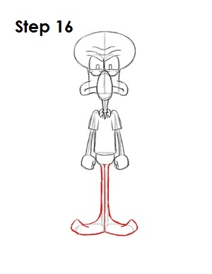 How to Draw Squidward Step 16