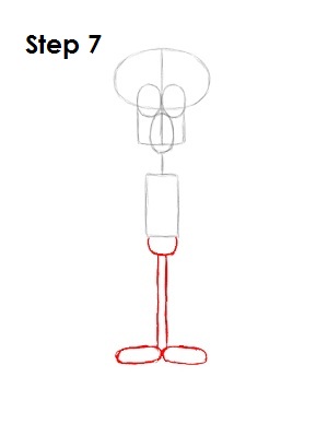 How to Draw Squidward Step 7 How to Draw Squidward Step 7