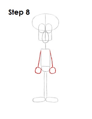 How to Draw Squidward Step 8 How to Draw Squidward Step 8