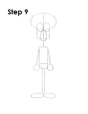 How to Draw Squidward Step 9 How to Draw Squidward Step 9