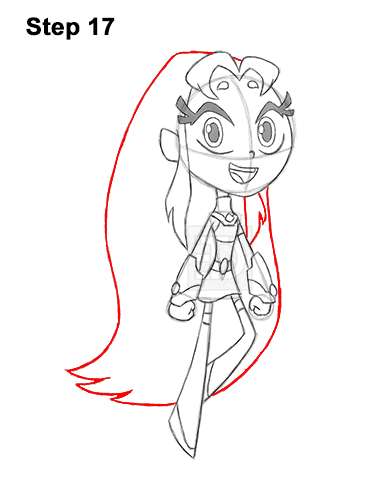 How to Draw Starfire Teen Titans Go Full Body 17