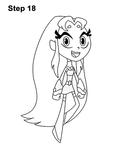How to Draw Starfire Teen Titans Go Full Body 18