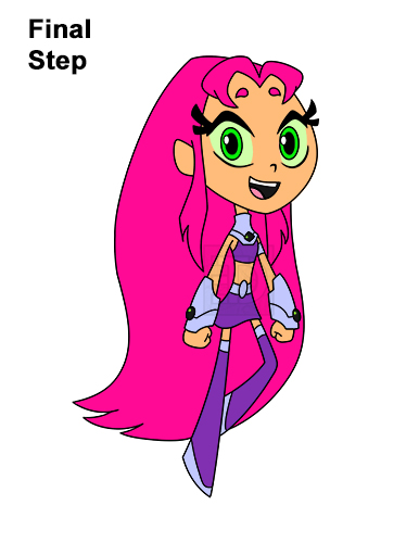 How to Draw Starfire Teen Titans Go Full Body
