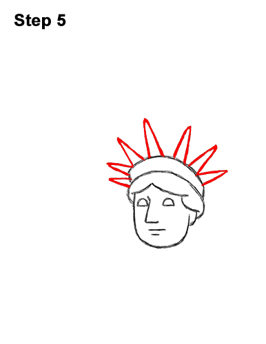 How to Draw Cartoon Statue of Liberty 5