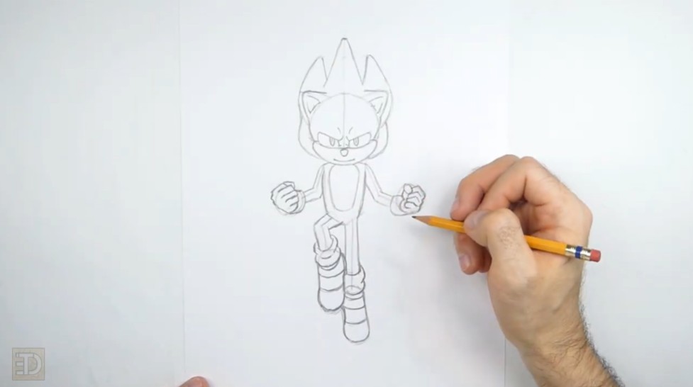 How to Draw Super Sonic Face Details