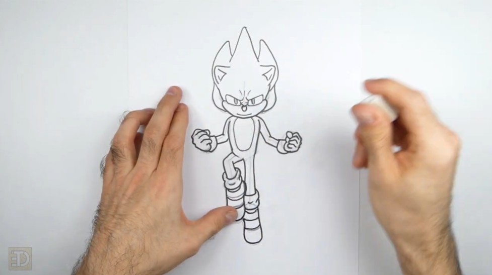 How to Draw Super Sonic Body Details