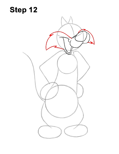 Draw Sylvester Cat Looney Tunes 12 How to Draw Sylvester Cat Looney Tunes Full Body 12