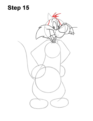 Draw Sylvester Cat Looney Tunes 15 How to Draw Sylvester Cat Looney Tunes Full Body 15