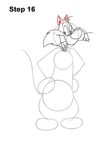 Draw Sylvester Cat Looney Tunes 16 How to Draw Sylvester Cat Looney Tunes Full Body 16