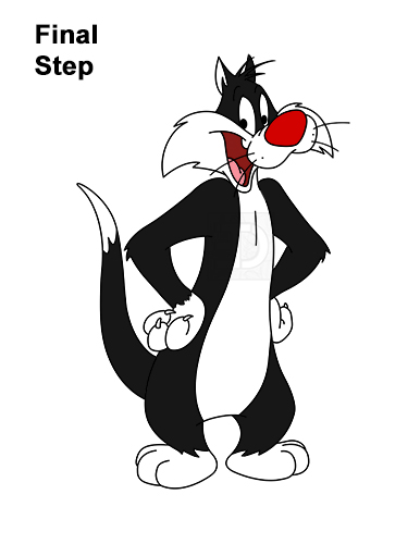 Draw Sylvester Cat Looney Tunes How to Draw Sylvester Cat Looney Tunes Full Body