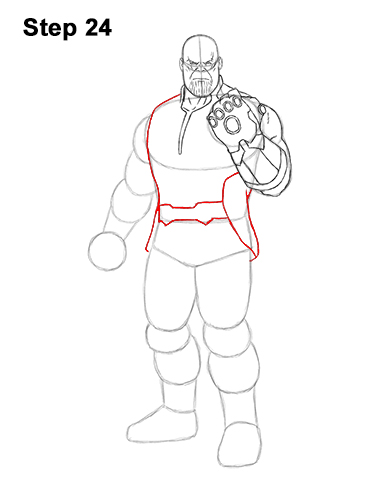 How to Draw Thanos Marvel Avengers Full Body 24