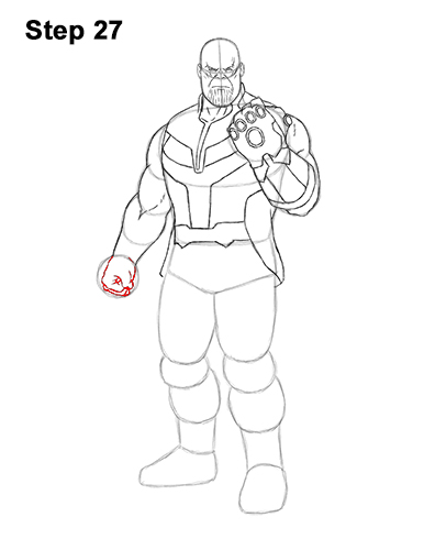 How to Draw Thanos Marvel Avengers Full Body 27
