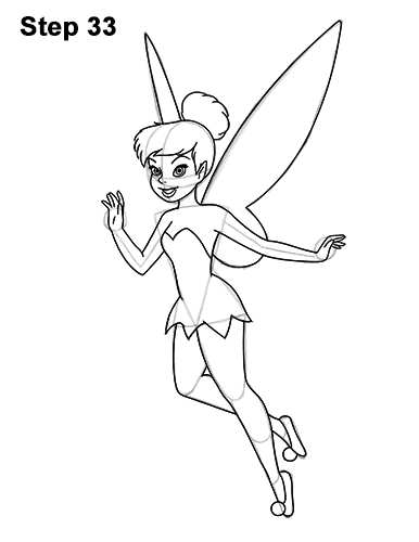 How to Draw Tinkerbell Full Body Disney 33