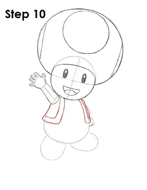 How to Draw Toad (Nintendo) Draw Toad Step 10