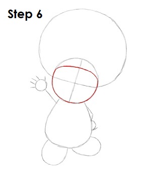 How to Draw Toad (Nintendo) Draw Toad Step 6