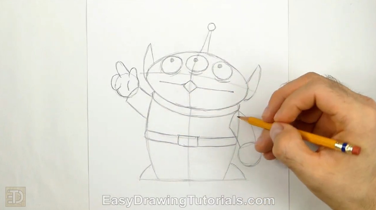 How to Draw Toy Story Alien Eyes and Arms