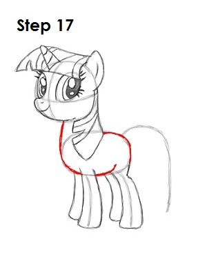 Draw Twilight Sparkle Step 17 Draw Twilight Sparkle Step 17