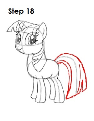 Draw Twilight Sparkle Step 18 Draw Twilight Sparkle Step 18