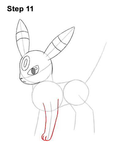 How to Draw Umbreon Pokemon 11