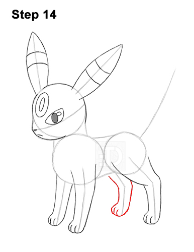 How to Draw Umbreon Pokemon 14