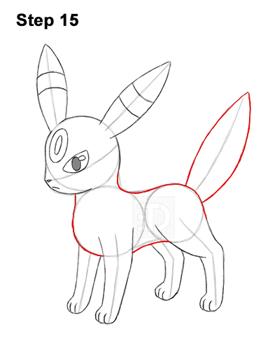 How to Draw Umbreon Pokemon 15