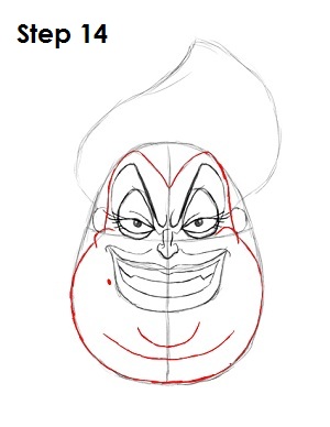 Draw Ursula Little Mermaid Draw Ursula Step 14