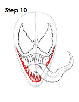 How to Draw Venom Step 10 How to Draw Venom Step 10