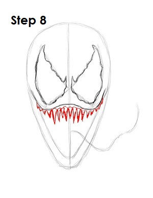 How to Draw Venom Step 8 How to Draw Venom Step 8