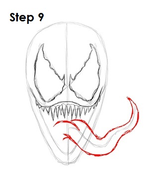 How to Draw Venom Step 9 How to Draw Venom Step 9