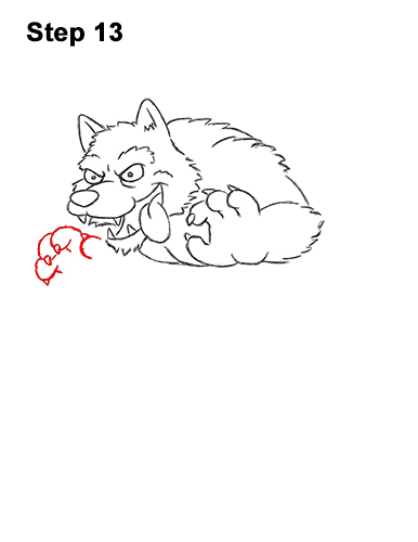 How to Draw Cartoon Werewolf Wolf Monster Halloween 13