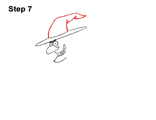 How to Draw Cartoon Witch Flying Broom Halloween 7