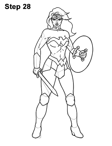 How to Draw Wonder Woman Full Body 28 How to Draw Wonder Woman Full Body DC Movie 28