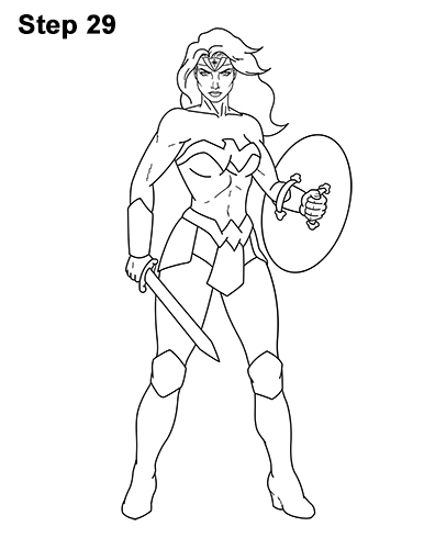 How to Draw Wonder Woman Full Body 29 How to Draw Wonder Woman Full Body DC Movie 29