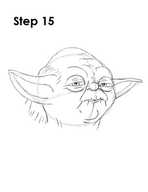 Draw Yoda Step 15