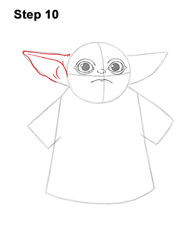 How to Draw The Child Baby Yoda Mandalorian Star Wars 10