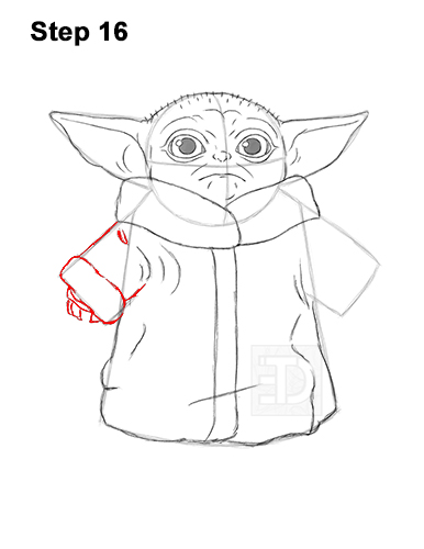 How to Draw The Child Baby Yoda Mandalorian Star Wars 16