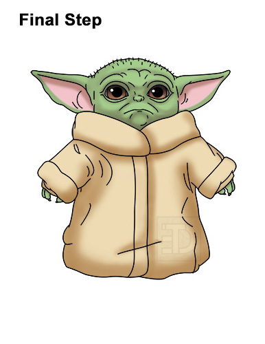 How to Draw The Child Baby Yoda Mandalorian Star Wars