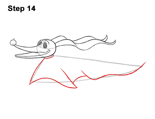 How to Draw Zero Ghost Dog Nightmare Before Christmas 14